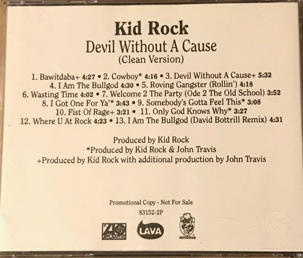 Kid Rock – Devil Without A Cause (Clean Version) (1998, CD) - Discogs