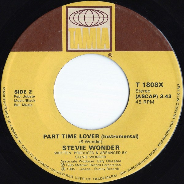 Stevie Wonder - Part-Time Lover | Tamla (T 1808X) - 4