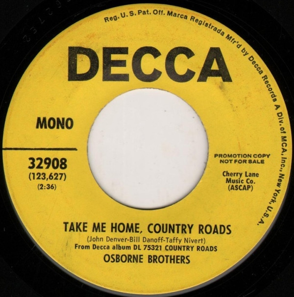 descargar álbum Osborne Brothers - Take Me Home Country Roads