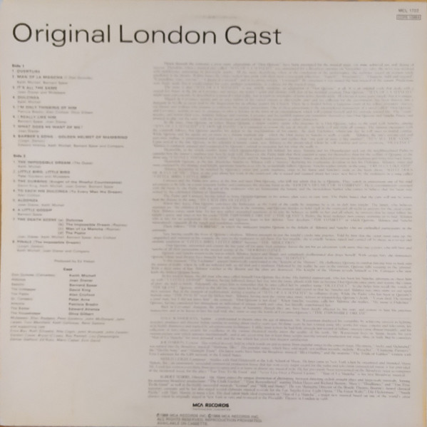 télécharger l'album Original London Cast, Keith Michell, Joan Diener - Man Of La Mancha