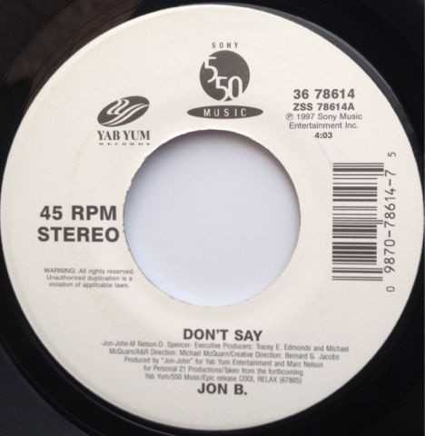 Jon B. – Don't Say (The Remixes) (1997, CD) - Discogs