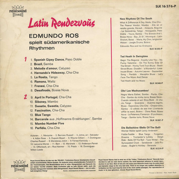 Album herunterladen Edmundo Ros Spielt Südamerikan Rhythmen - Latin Rendezvous