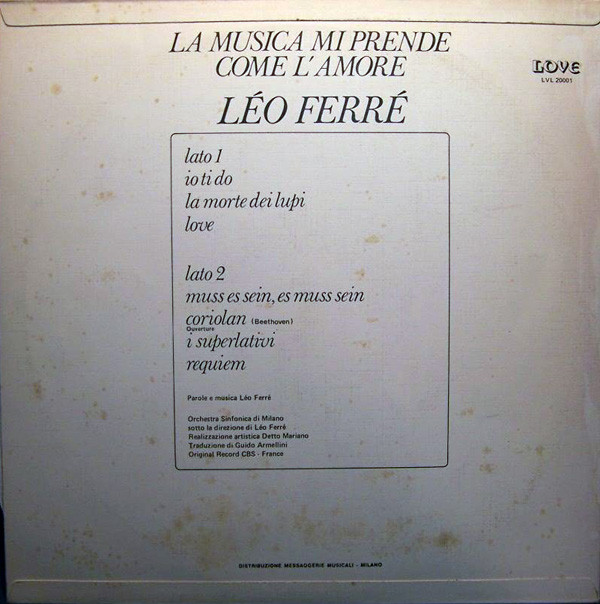 baixar álbum Léo Ferré - La Musica Mi Prende Come LAmore