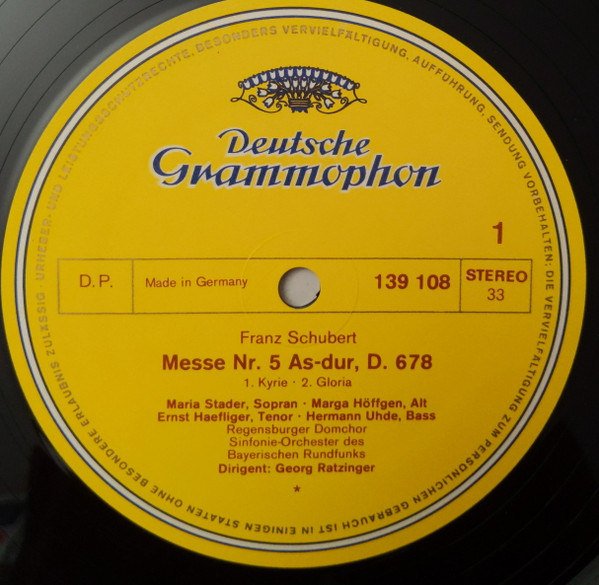 télécharger l'album Franz Schubert, Maria Stader, Marga Hoeffgen, Ernst Haefliger, Hermann Uhde, Regensburger Domchor - Messe Nr 5 As Dur D 678