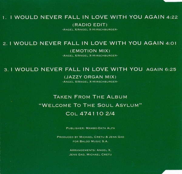 lataa albumi Angel X - I Would Never Fall In Love With You Again