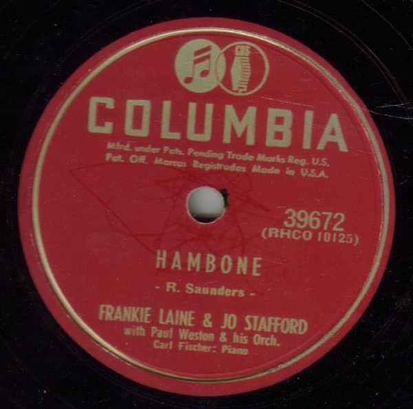 Frankie Laine & Jo Stafford – Hambone / Let's Have A Party (1952