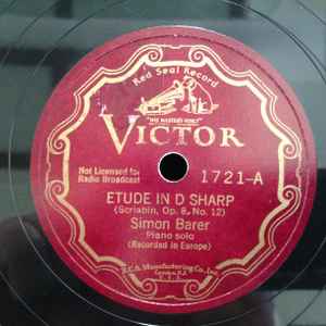 Simon Barere - Etude in D Sharp / Etude In C Sharp Minor album cover