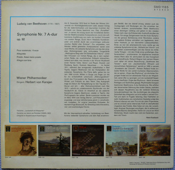 last ned album Beethoven Herbert von Karajan, Wiener Philharmoniker - Symphonie Nr 7 A Dur
