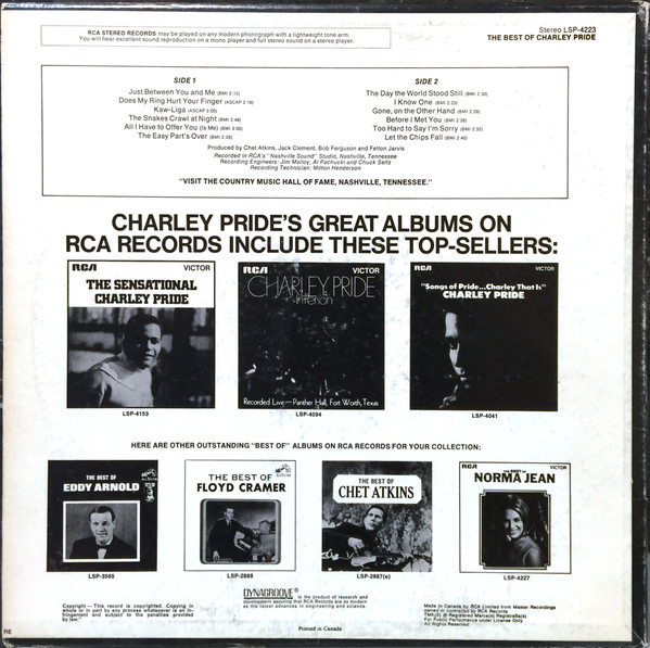 Charley Pride - The Best Of Charley Pride | RCA Victor (LSP-4223) - 2