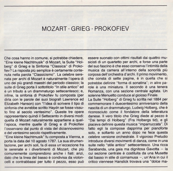 last ned album Mozart, Grieg, Prokofiev, Berliner Philharmoniker, Herbert von Karajan - Eine Kleine Nachtmusik Holberg Suite Symphonie Classique