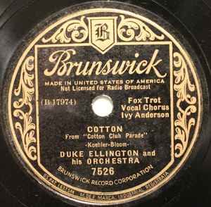 DUKE ELLINGTON & HIS ORCHESTRA /MARGIE-SLOW / COTTON（Columbia DO-1484)　SP盤　78RPM 　JAZZ 《豪盤》