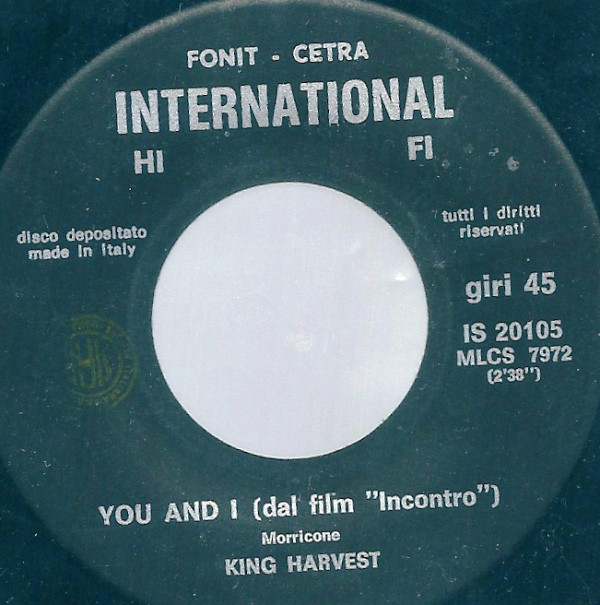 télécharger l'album King Harvest - You And I Dalla Colonna Sonora Originale Del Film Incontro