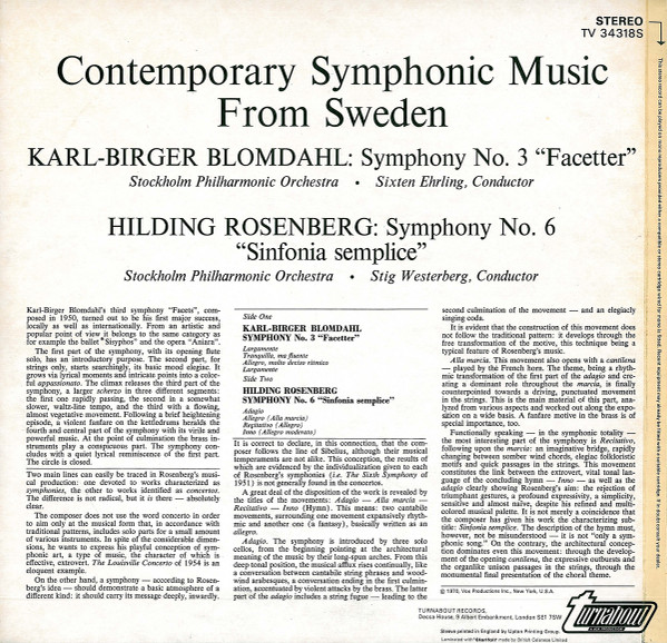 Karl-Birger Blomdahl / Hilding Rosenberg – Symphony No. 3