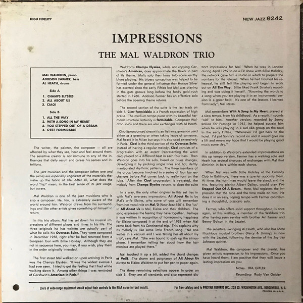 ladda ner album The Mal Waldron Trio - Impressions