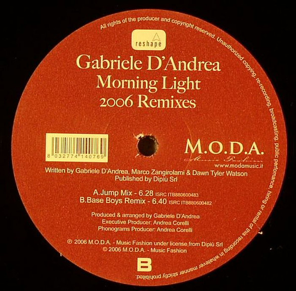 lataa albumi Gabriele D'Andrea - Morning Light 2006 Remixes