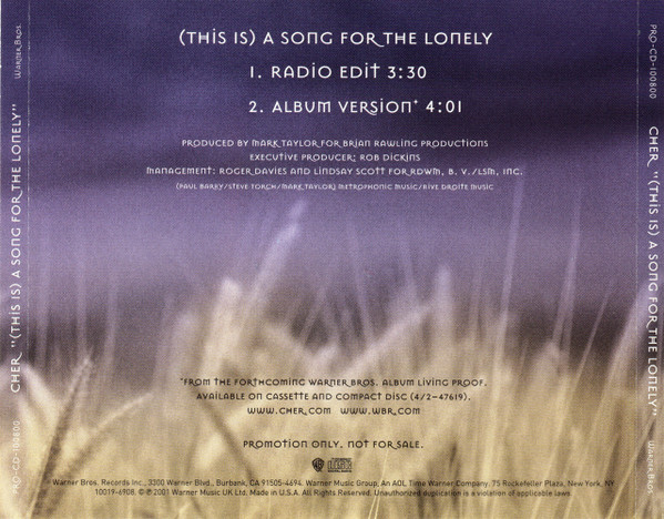 シェール　SONG FOR THE LONELY　Edits　貴重 CDシングル