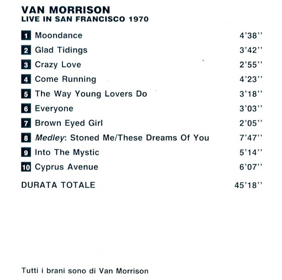 ladda ner album Van Morrison - Live In San Francisco 1970