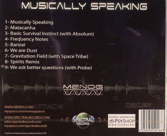 Menog – Musically Speaking (2008, CD) - Discogs