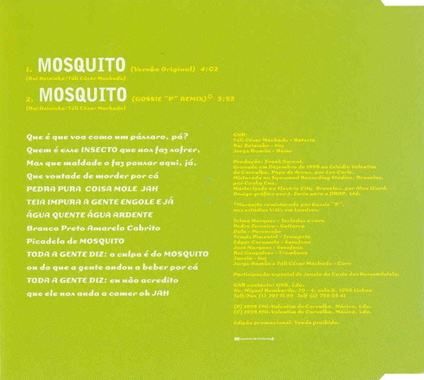 télécharger l'album GNR - Mosquito A Culpa É Do Mosquito