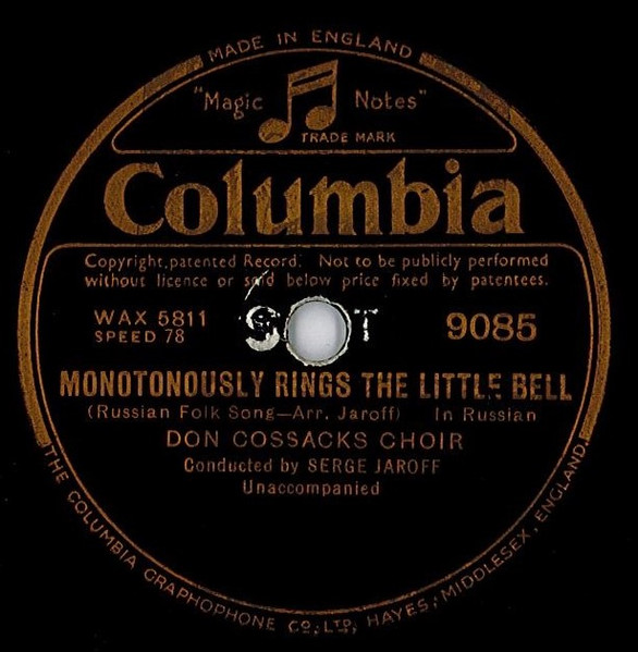 rijkdom Vergelijking perspectief Don Cossacks Choir – Monotonously Rings The Little Bell / Song Of The Volga  Boatmen (Shellac) - Discogs