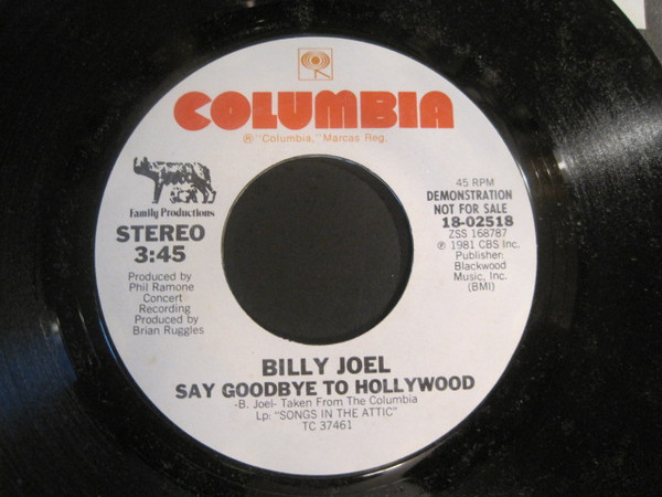 Billy Joel – Say Goodbye To Hollywood / Summer, Highland Falls