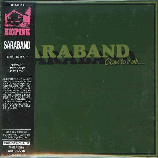 Saraband – Close To It All (2018, Paper Sleeve, CD) - Discogs