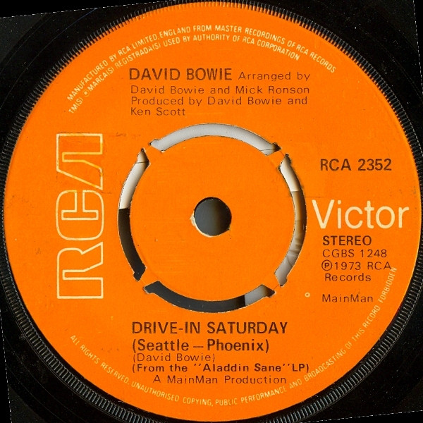 David Bowie – Drive-In Saturday (1973, Vinyl) - Discogs