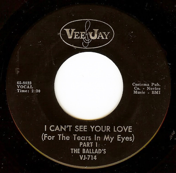 The Ballad's - I Can't See Your Love (For The Tears In My Eyes 