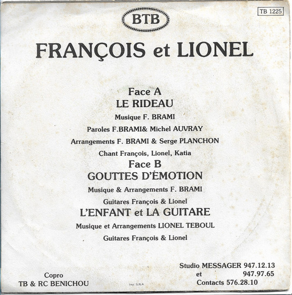 télécharger l'album François Et Lionel - Le Rideau