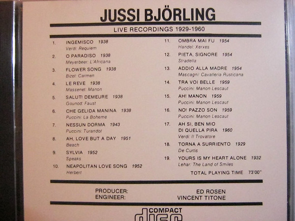 ladda ner album Jussi Björling - Live Recordings 1929 1960