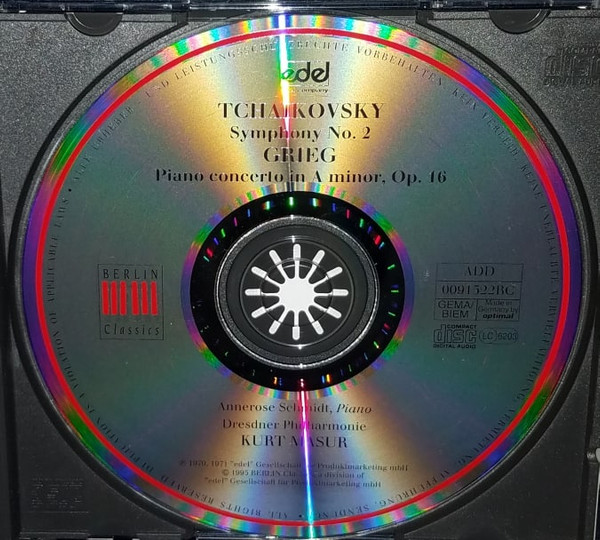 baixar álbum Tchaikovsky Grieg Annerose Schmidt, Dresdner Philharmonie, Kurt Masur - Symphony No 2 Piano Concerto