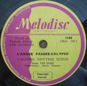 Calypso Rhythm Kings - L'Année Passée Calypso / Sans L'Eau album cover