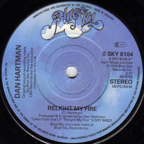 Dan Hartman – Relight My Fire (1979, Vinyl) - Discogs