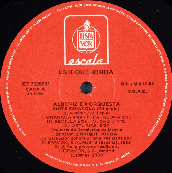 lataa albumi Isaac Albéniz, Orquesta de Conciertos de Madrid, Enrique Jordá - Albéniz En Orquesta