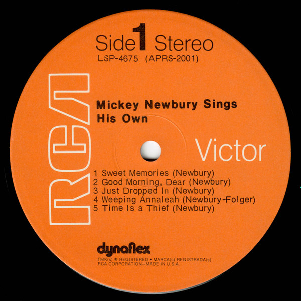 Mickey Newbury – Sings His Own (1972, Indianapolis Press, Vinyl