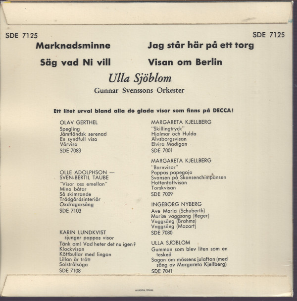 descargar álbum Ulla Sjöblom - Jag Står Här På Ett Torg