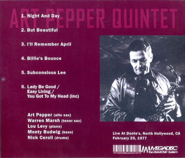 baixar álbum Art Pepper Quintet , Featuring Warne Marsh - Live At Dotes 1977