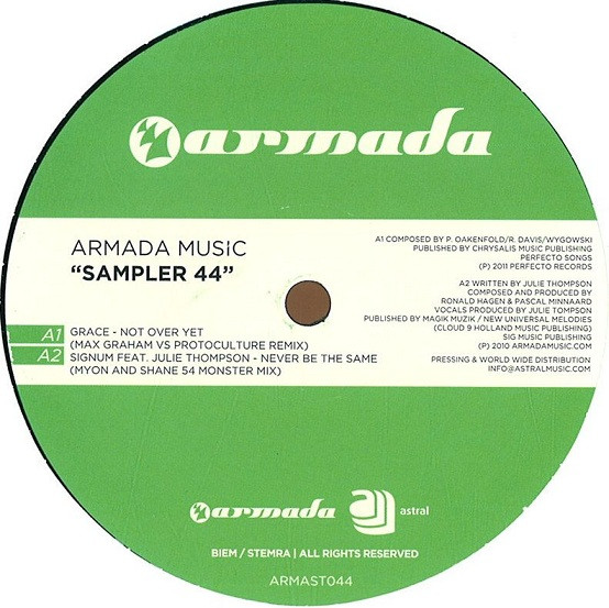 Armada Music Sampler 44 2011 Vinyl Discogs