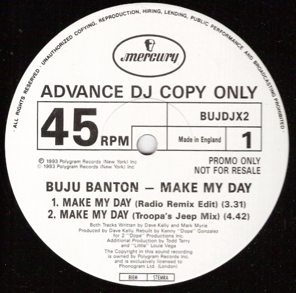 Buju Banton – Make My Day (1993, Vinyl) - Discogs