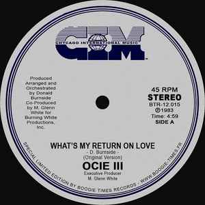 Ocie III - What's My Return On Love