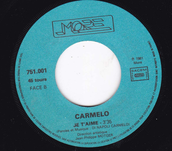 baixar álbum Carmelo - Emmène Moi Loin Dici Je Taime