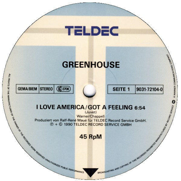 descargar álbum Greenhouse - I Love America Got A Feeling