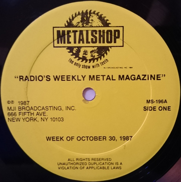ladda ner album Various - Metalshop Radios Weekly Metal Magazine Week Of October 30 1987