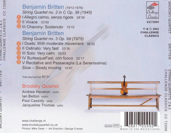 Album herunterladen Benjamin Britten, Brodsky Quartet - Britten String Quartets 2 3
