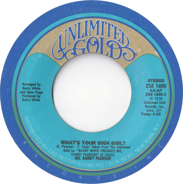 Mr. Danny Pearson – What's Your Sign Girl? (1978, Vinyl) - Discogs