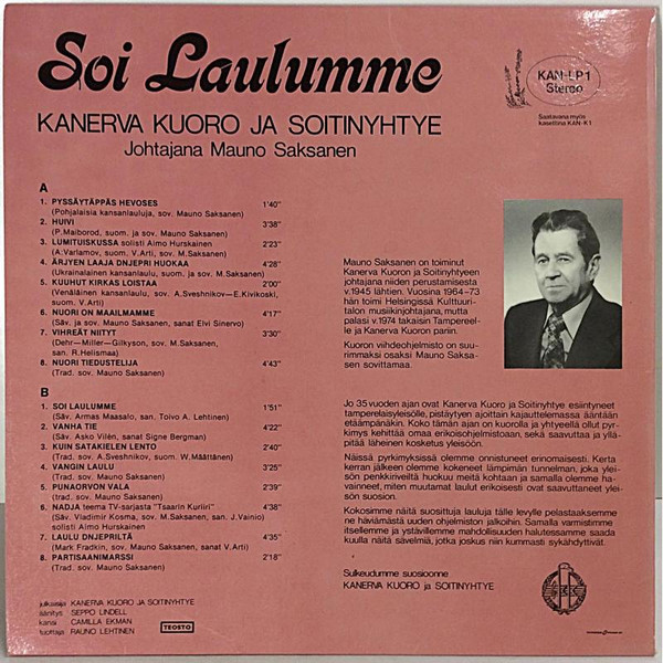 descargar álbum Kanerva Kuoro Ja Soitinyhtye - Soi Laulumme