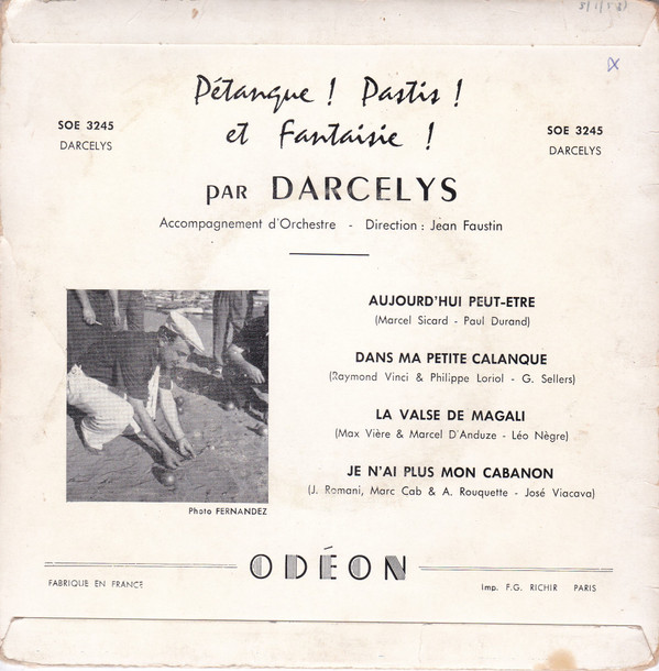 last ned album Darcelys - Pétanque Pastis Et Fantaisie