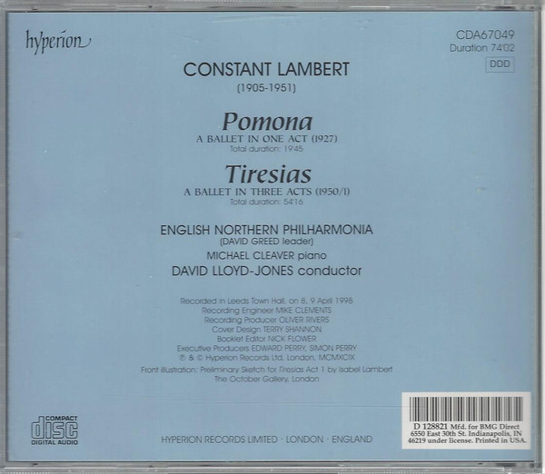 télécharger l'album Constant Lambert, English Northern Philharmonia, David LloydJones - Tiresias Pomona
