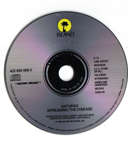 Anthrax - Spreading The Disease | Island Records (422-826 668-2) - 8