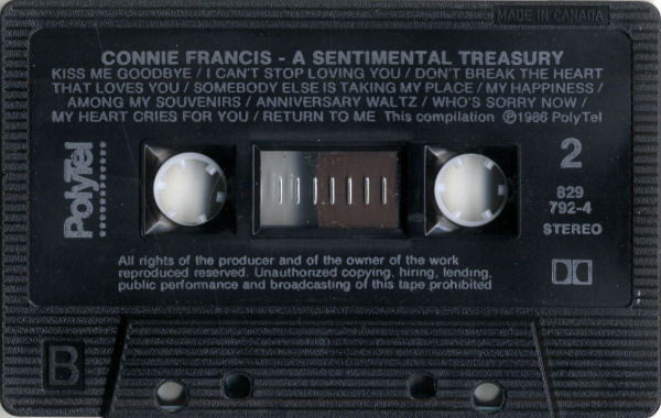 Connie Francis - Sentimental Favorites (A Sentimental Treasury) | PolyTel (829 792-4) - 4